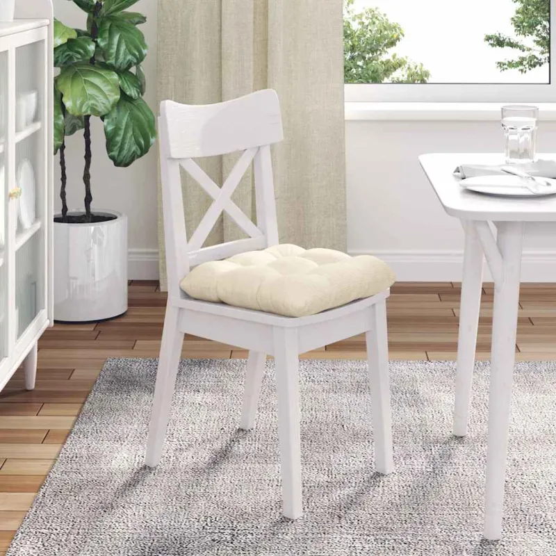 Sėdynių pagalvėlės 4 pcs Kreminė 40 x 40 cm Kordūrinis audinys