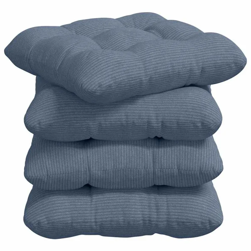 Sėdynių pagalvėlės 4 pcs Mėlyna 40 x 40 cm Kordūrinis audinys