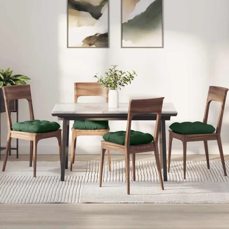 Sėdynių pagalvėlės 4 pcs Tamsiai žalia 40 x 40 cm