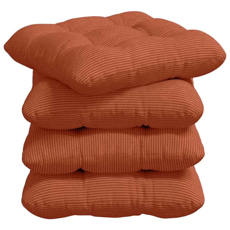 Sėdynių pagalvėlės 4 pcs Raudona oranžinė 40 x 40 cm