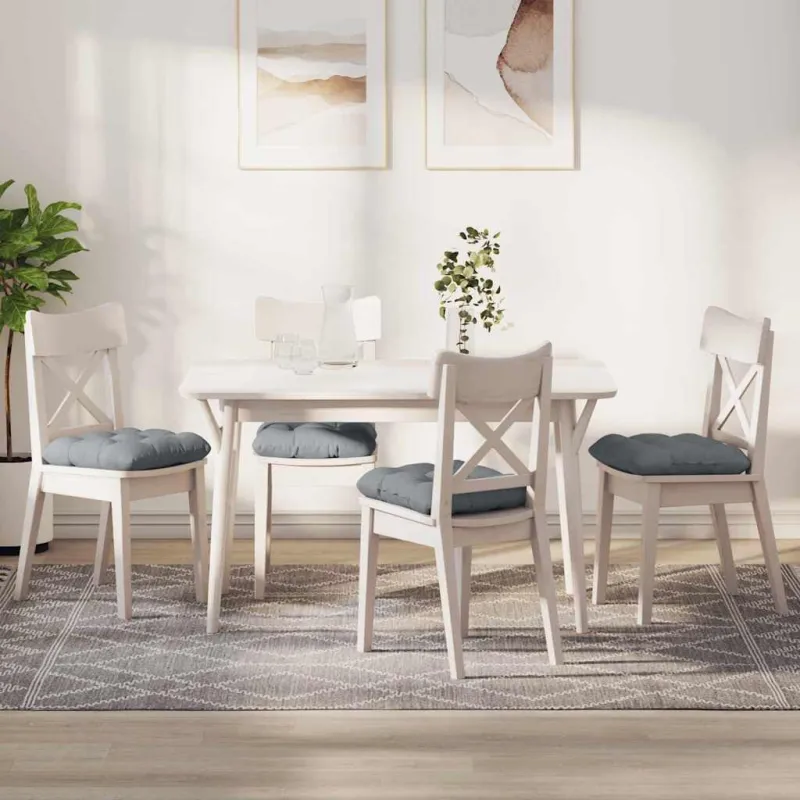 Sėdynių pagalvėlės 4 pcs Šviesiai pilka 45 x 45 x 12 cm audinys