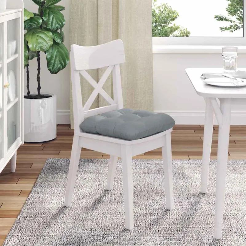 Sėdynių pagalvėlės 4 pcs Šviesiai pilka 45 x 45 x 12 cm audinys