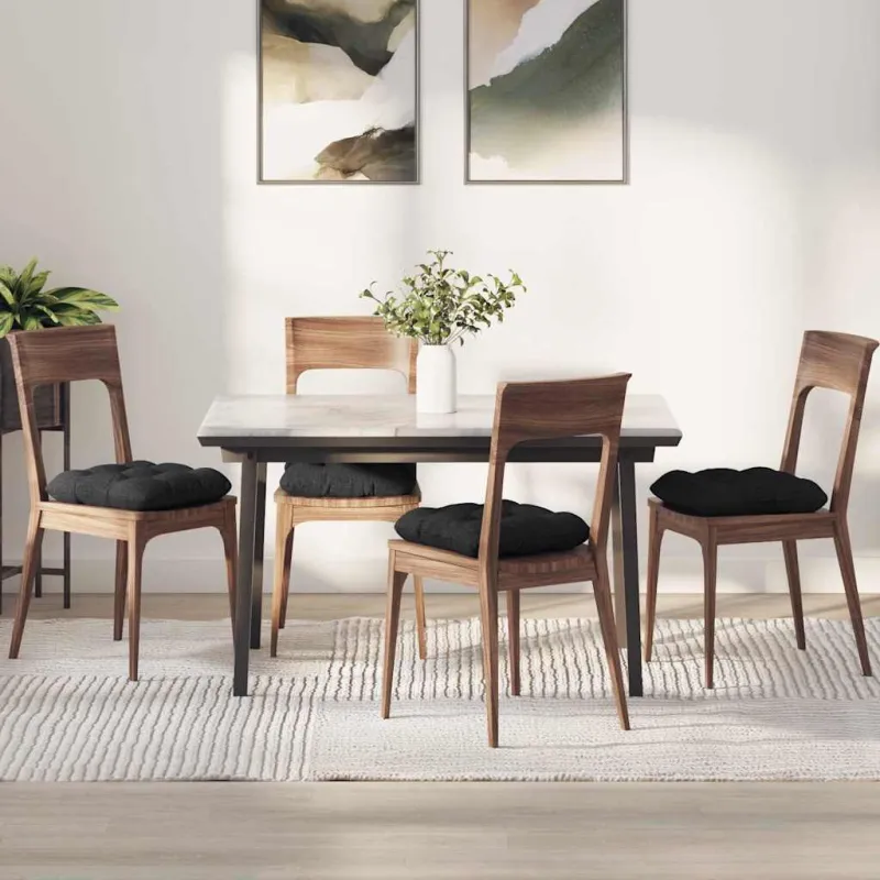 Sėdynių pagalvėlės 4 pcs Juoda 45 x 45 x 12 cm audinys