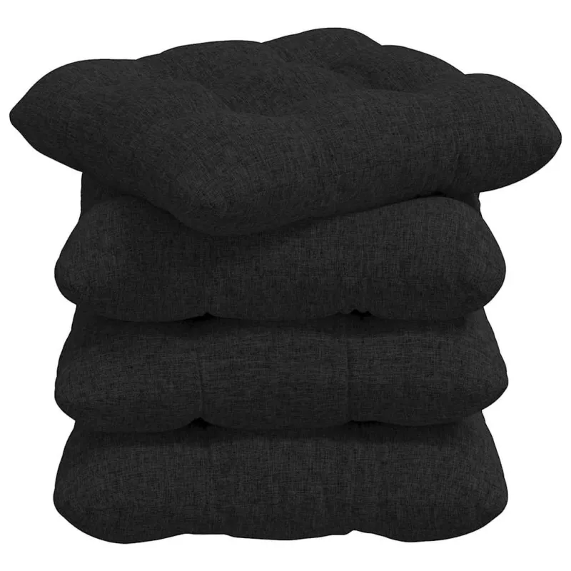Sėdynių pagalvėlės 4 pcs Juoda 45 x 45 x 12 cm audinys