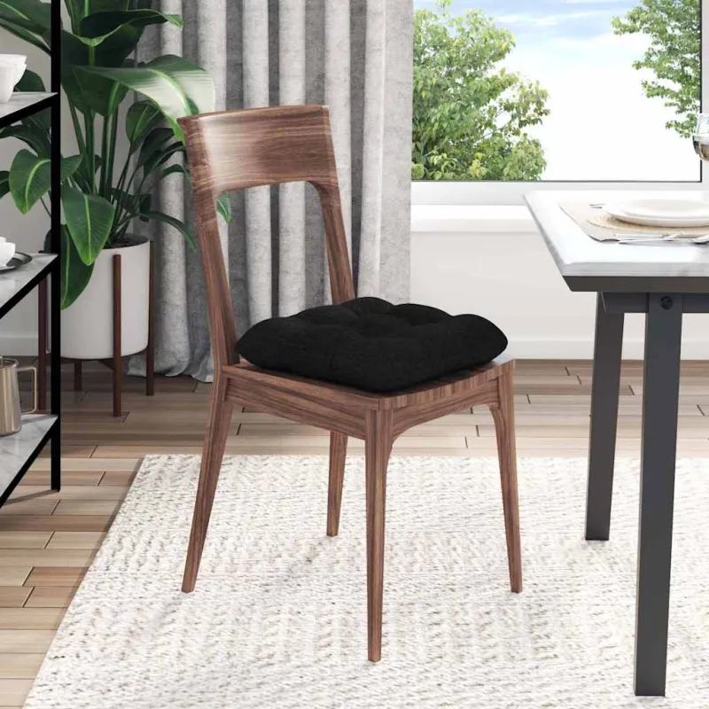 Sėdynių pagalvėlės 4 pcs Juoda 45 x 45 x 12 cm audinys