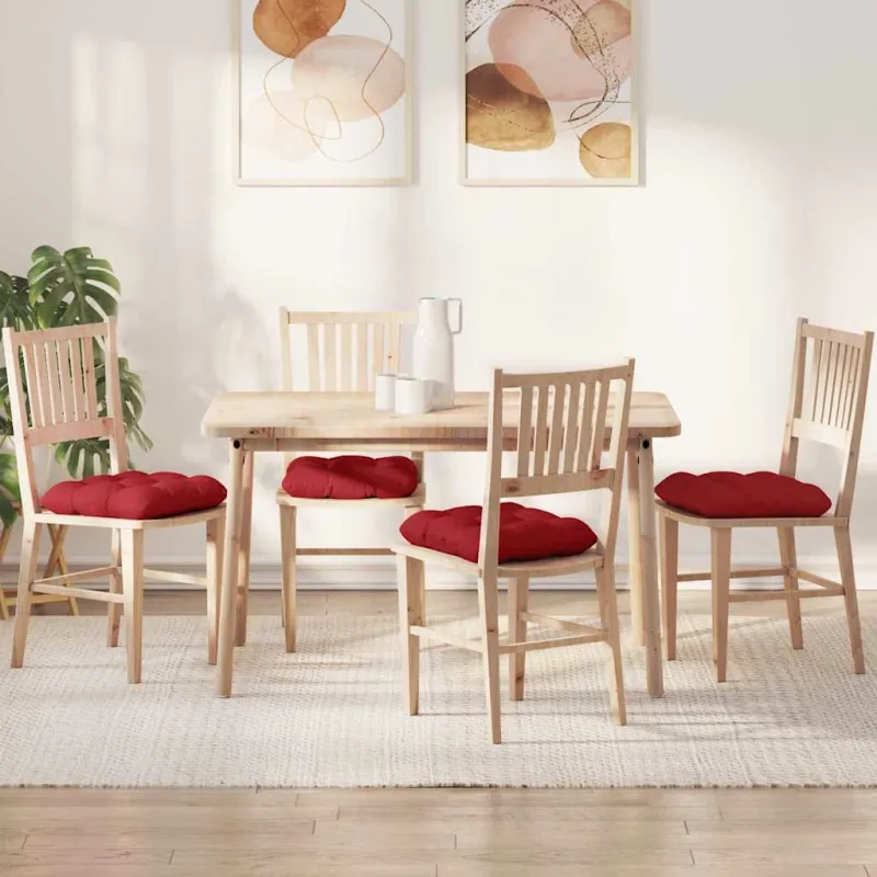 Sėdynių pagalvėlės 4 pcs Raudona 45 x 45 x 12 cm audinys