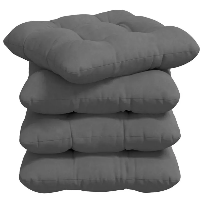 Sėdynių pagalvėlės 4 pcs Tamsiai pilka 45 x 45 cm