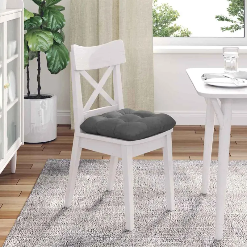 Sėdynių pagalvėlės 4 pcs Tamsiai pilka 45 x 45 cm