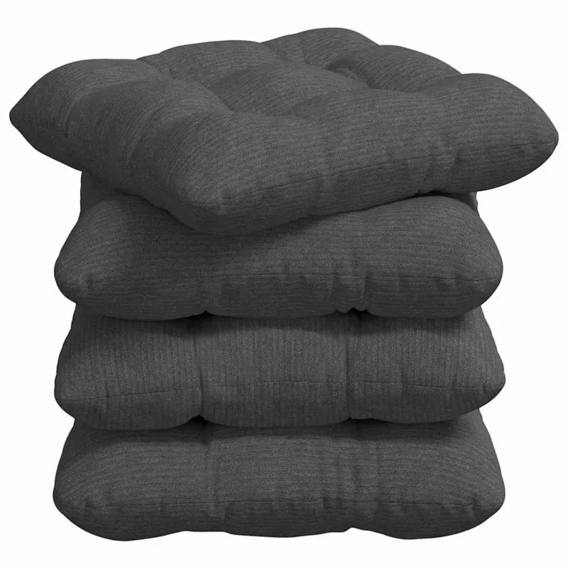 Sėdynių pagalvėlės 4 pcs Tamsiai pilka 45 x 45 cm