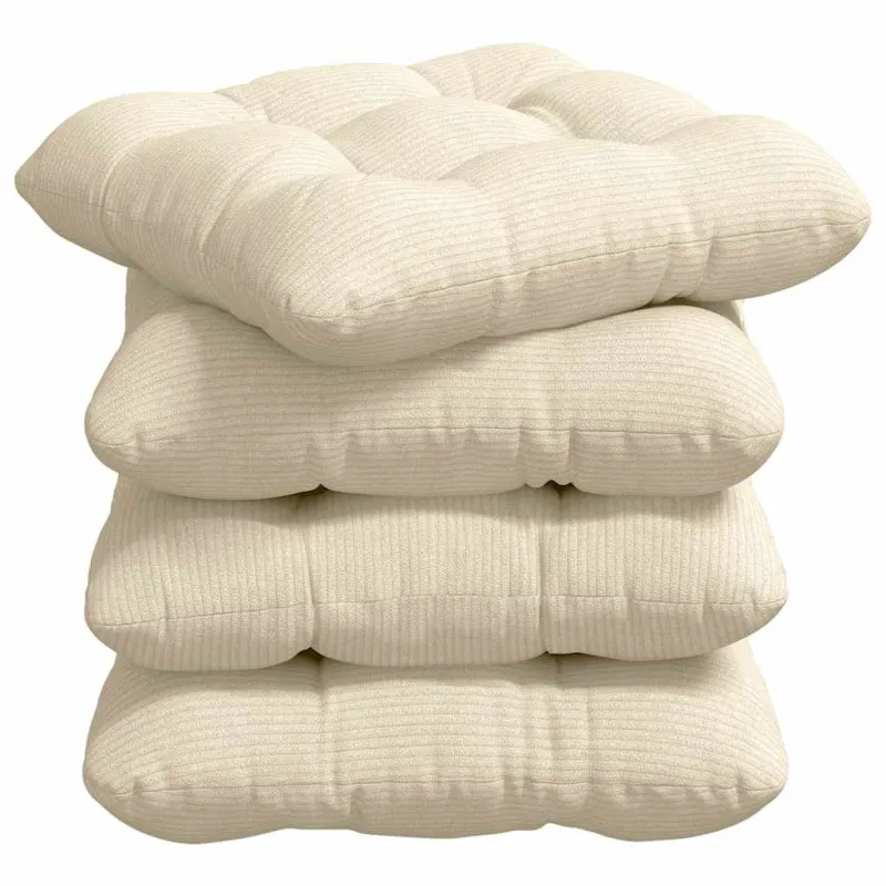 Sėdynių pagalvėlės 4 pcs Kreminė 45 x 45 cm Kordūrinis audinys