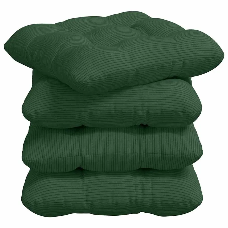 Sėdynių pagalvėlės 4 pcs Tamsiai žalia 45 x 45 cm