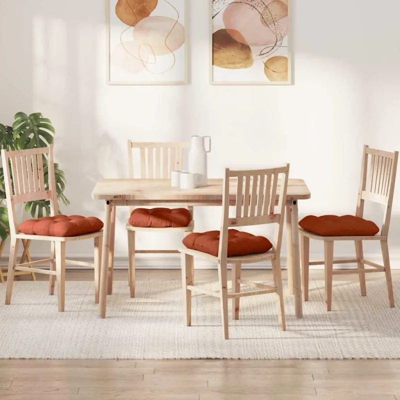 Sėdynių pagalvėlės 4 pcs Raudona oranžinė 45 x 45 cm