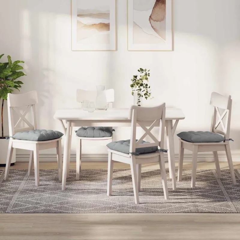 Sėdynių pagalvėlės 4 pcs Šviesiai pilka 40 x 40 x 6 cm audinys