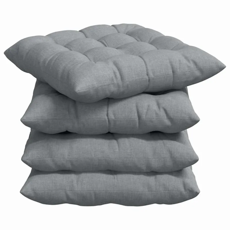 Sėdynių pagalvėlės 4 pcs Šviesiai pilka 40 x 40 x 6 cm audinys