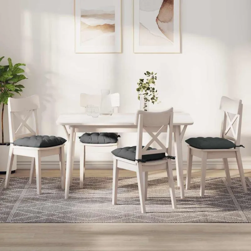 Sėdynių pagalvėlės 4 pcs Tamsiai pilka 40 x 40 x 6 cm audinys