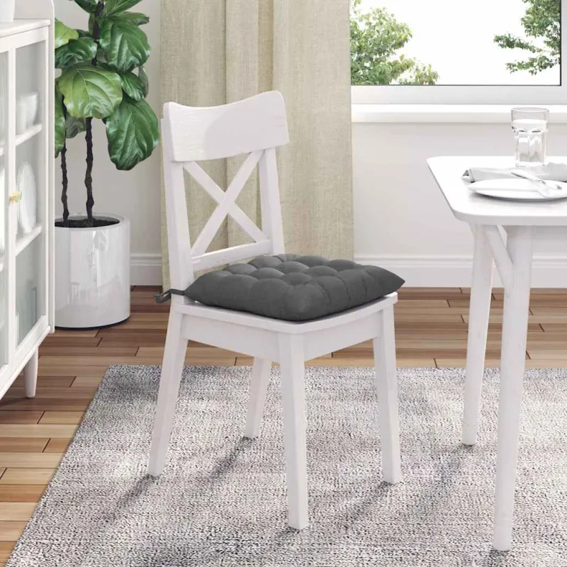 Sėdynių pagalvėlės 4 pcs Tamsiai pilka 40 x 40 x 6 cm audinys