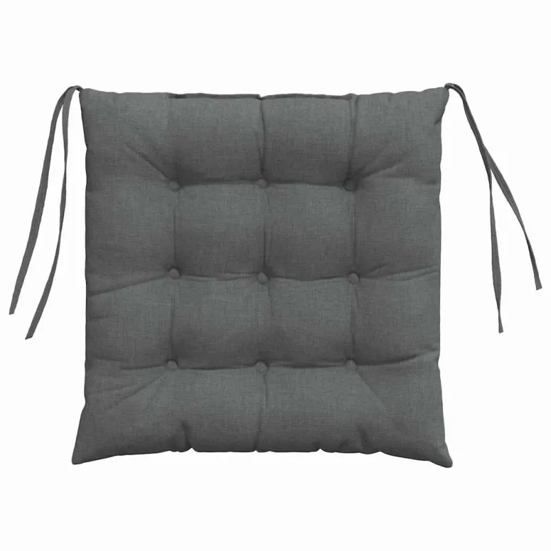Sėdynių pagalvėlės 4 pcs Tamsiai pilka 40 x 40 x 6 cm audinys