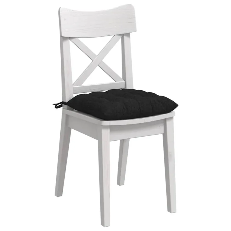 Sėdynių pagalvėlės 4 pcs Juoda 40 x 40 x 6 cm audinys