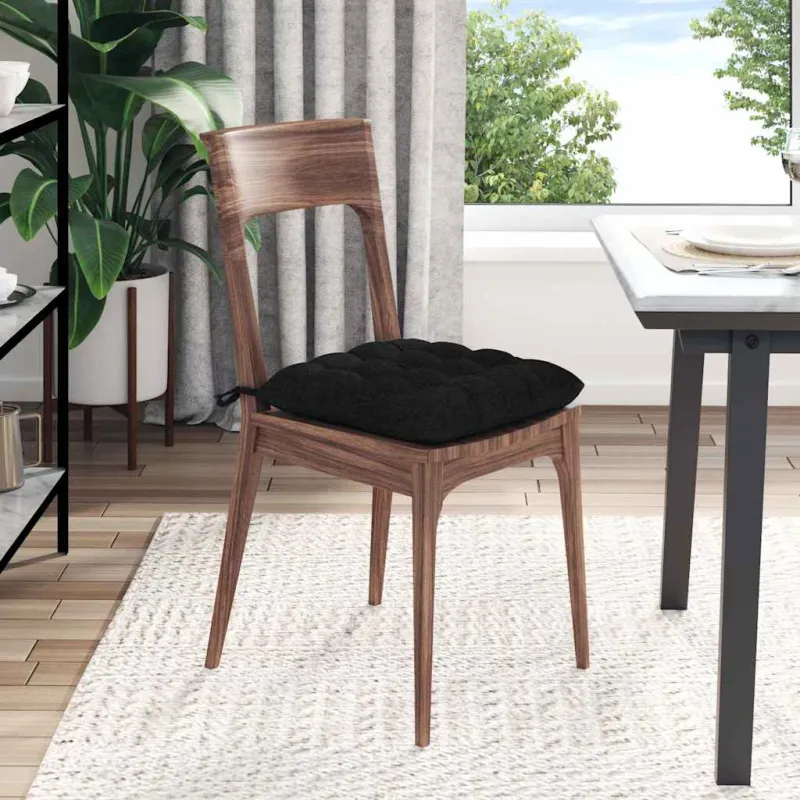 Sėdynių pagalvėlės 4 pcs Juoda 40 x 40 x 6 cm audinys