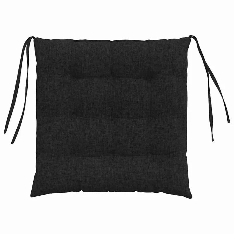 Sėdynių pagalvėlės 4 pcs Juoda 40 x 40 x 6 cm audinys