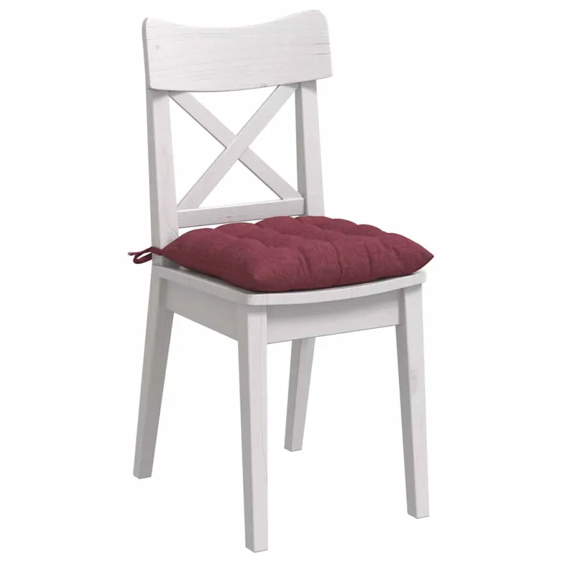 Sėdynių pagalvėlės 4 pcs Vyno raudona 40 x 40 x 6 cm audinys
