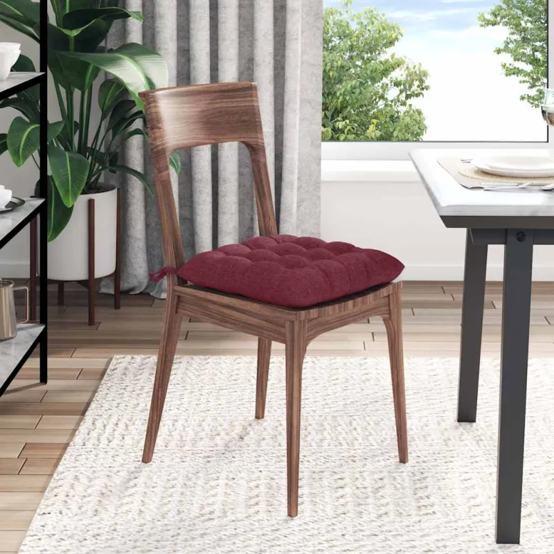 Sėdynių pagalvėlės 4 pcs Vyno raudona 40 x 40 x 6 cm audinys