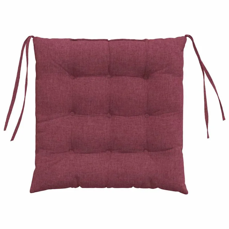 Sėdynių pagalvėlės 4 pcs Vyno raudona 40 x 40 x 6 cm audinys