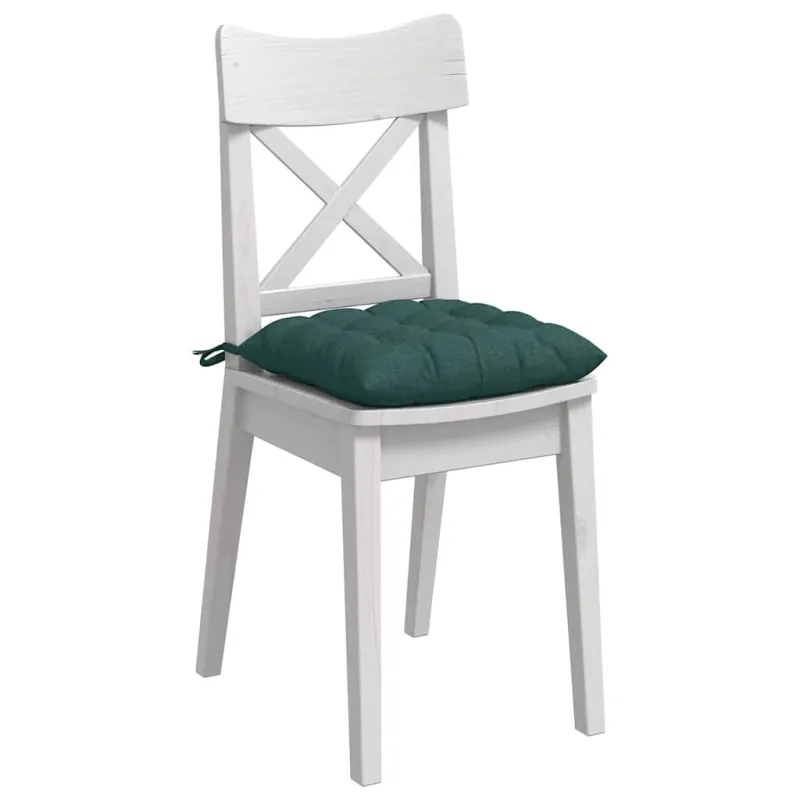 Sėdynių pagalvėlės 4 pcs Tamsiai žalia 40 x 40 x 6 cm audinys