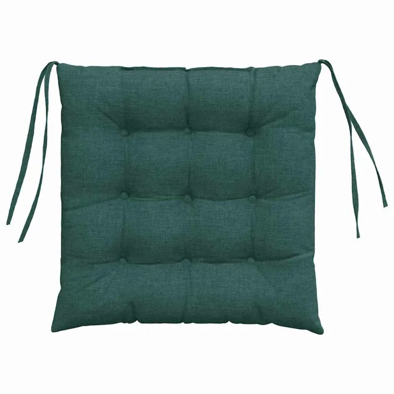Sėdynių pagalvėlės 4 pcs Tamsiai žalia 40 x 40 x 6 cm audinys