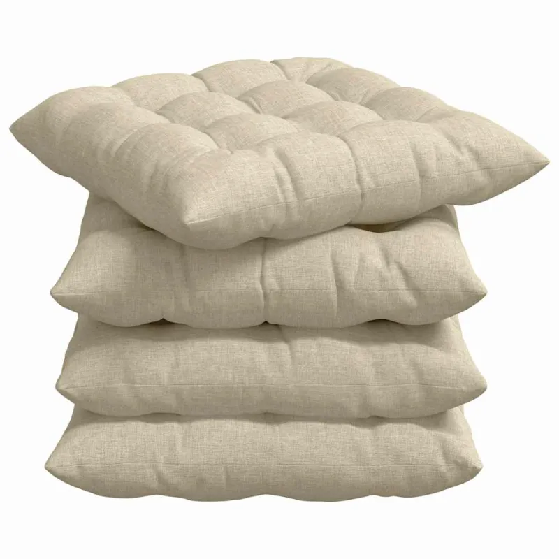 Sėdynių pagalvėlės 4 pcs Kreminė 40 x 40 x 6 cm audinys