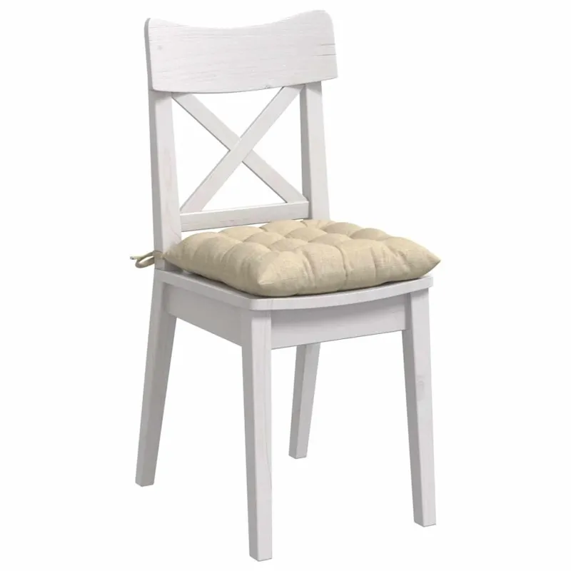 Sėdynių pagalvėlės 4 pcs Kreminė 40 x 40 x 6 cm audinys