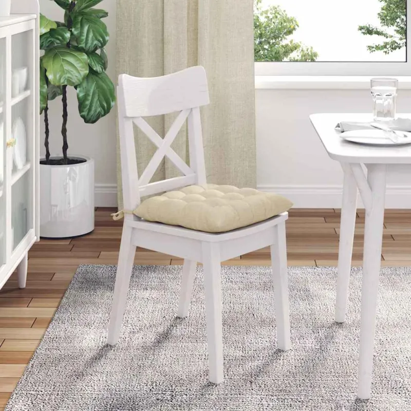 Sėdynių pagalvėlės 4 pcs Kreminė 40 x 40 x 6 cm audinys