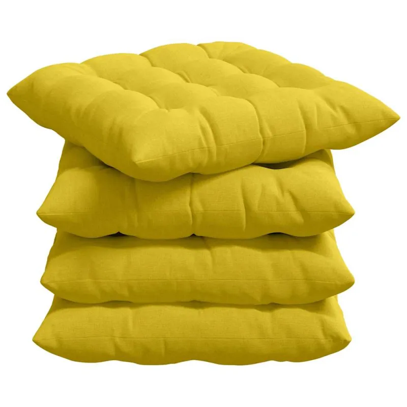 Sėdynių pagalvėlės 4 pcs Šviesi geltona 40 x 40 x 6 cm audinys