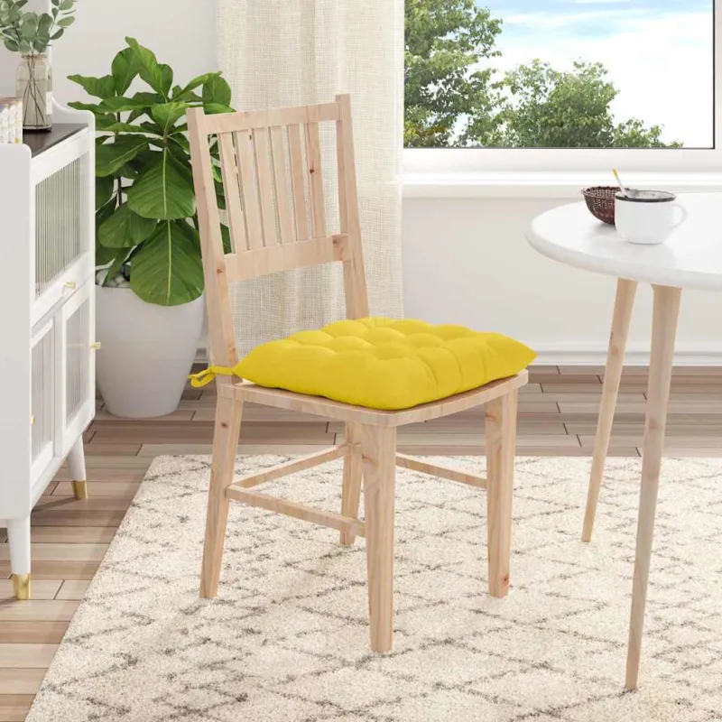 Sėdynių pagalvėlės 4 pcs Šviesi geltona 40 x 40 x 6 cm audinys