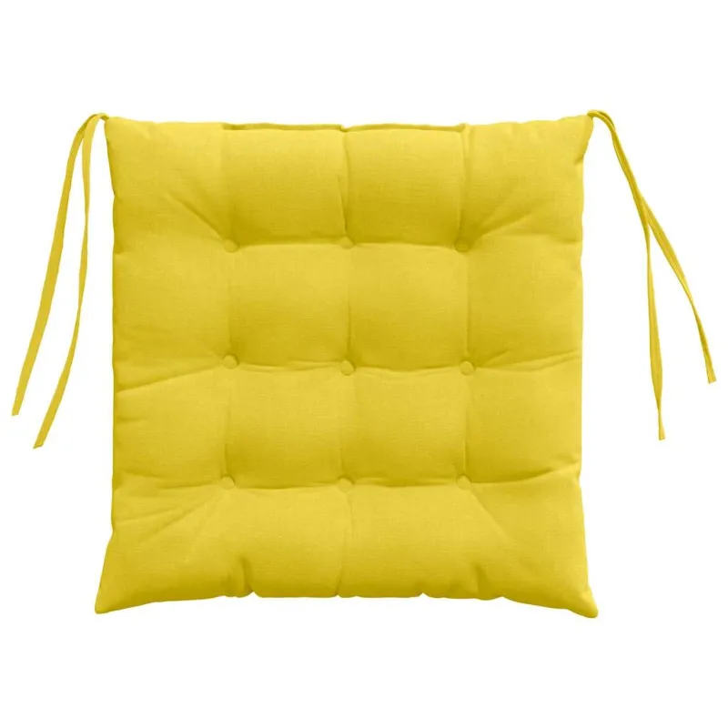 Sėdynių pagalvėlės 4 pcs Šviesi geltona 40 x 40 x 6 cm audinys