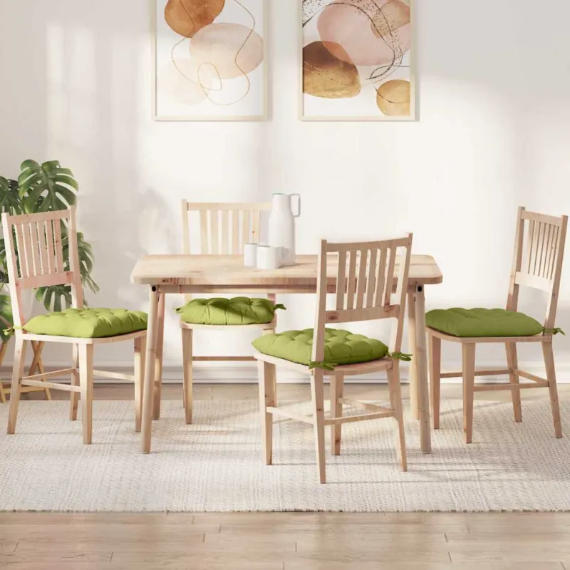 Sėdynių pagalvėlės 4 pcs Šviesiai žalia 40 x 40 x 6 cm audinys