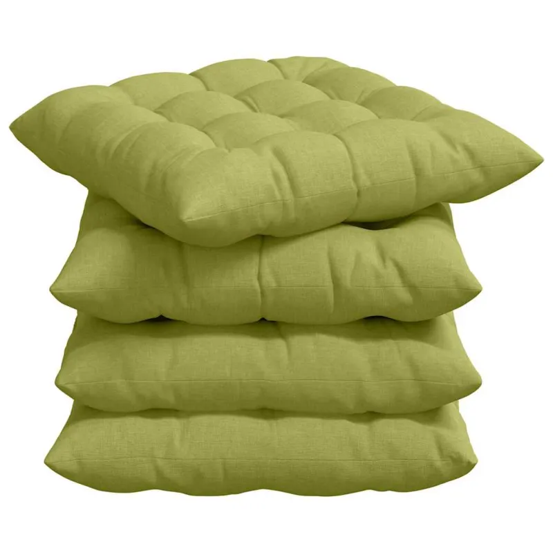 Sėdynių pagalvėlės 4 pcs Šviesiai žalia 40 x 40 x 6 cm audinys