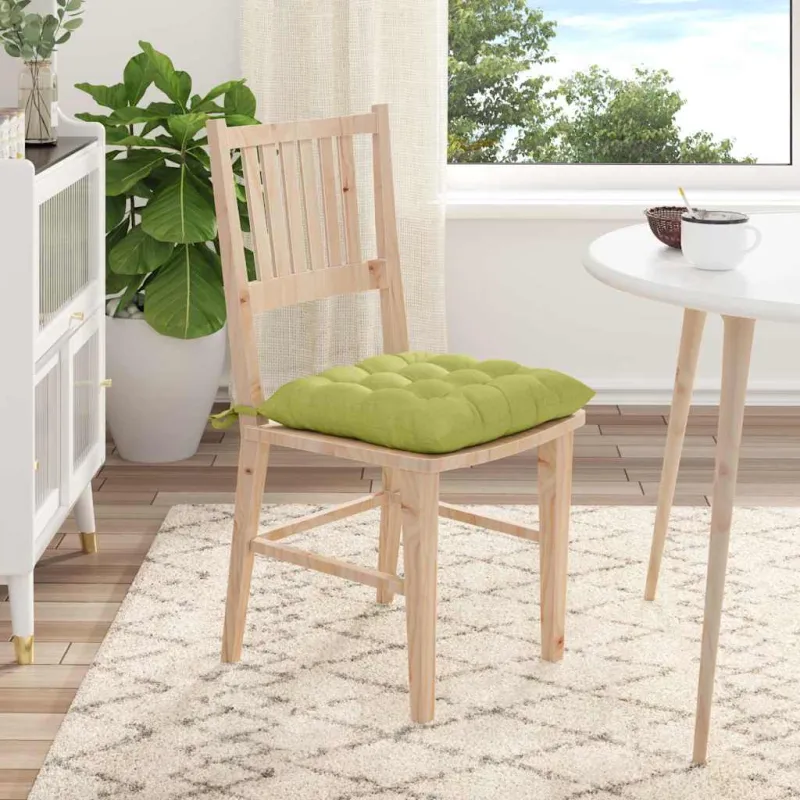Sėdynių pagalvėlės 4 pcs Šviesiai žalia 40 x 40 x 6 cm audinys