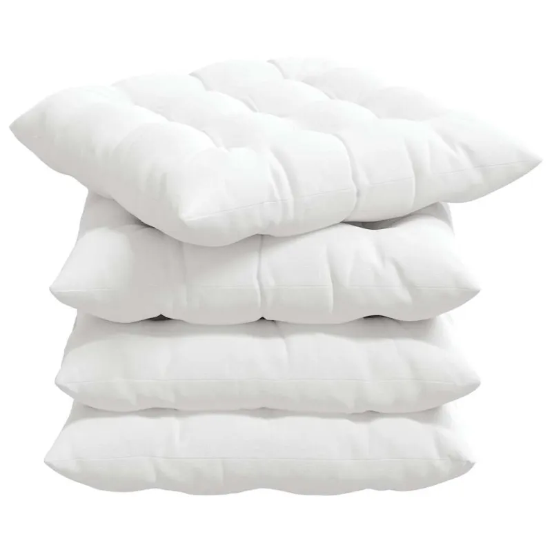 Sėdynių pagalvėlės 4 pcs Balta 40 x 40 x 6 cm audinys