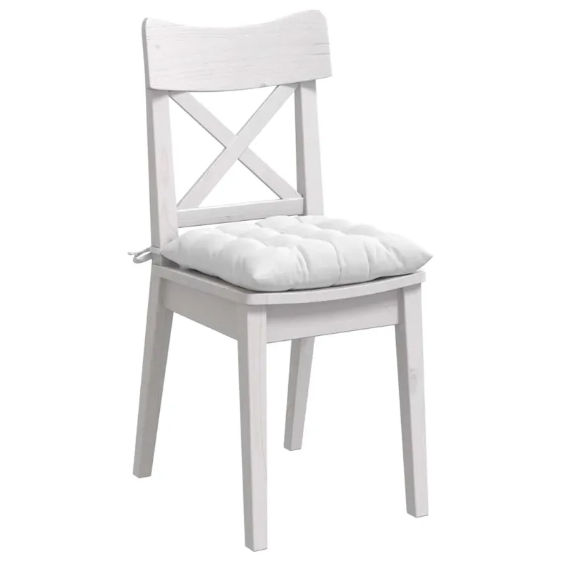 Sėdynių pagalvėlės 4 pcs Balta 40 x 40 x 6 cm audinys