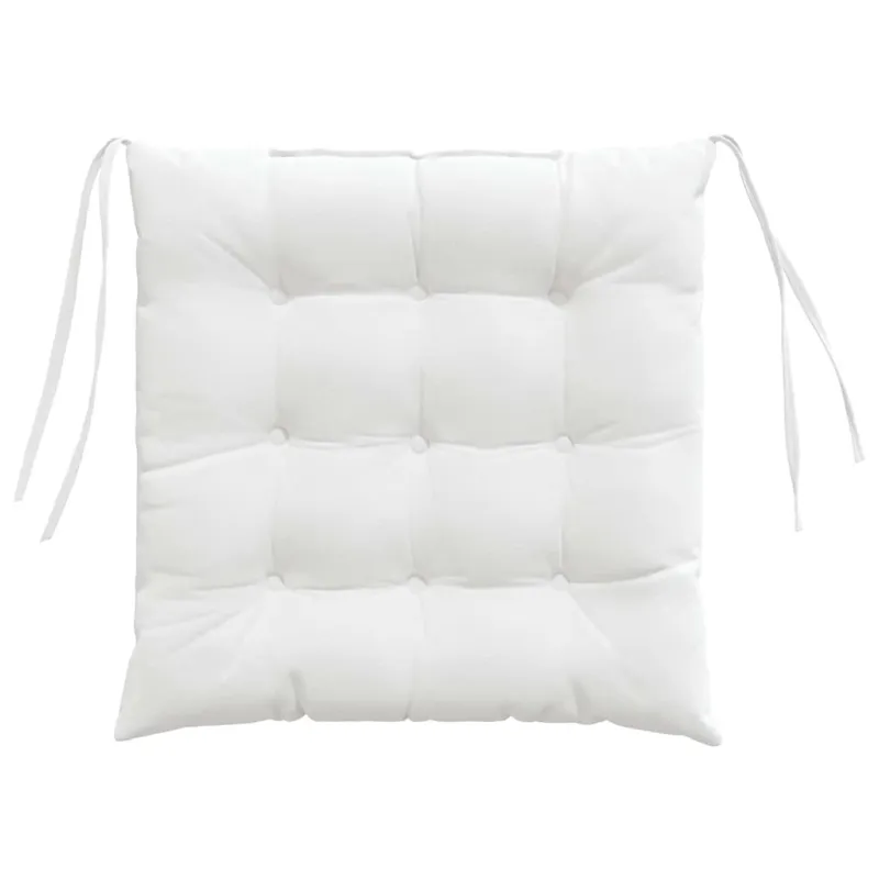 Sėdynių pagalvėlės 4 pcs Balta 40 x 40 x 6 cm audinys