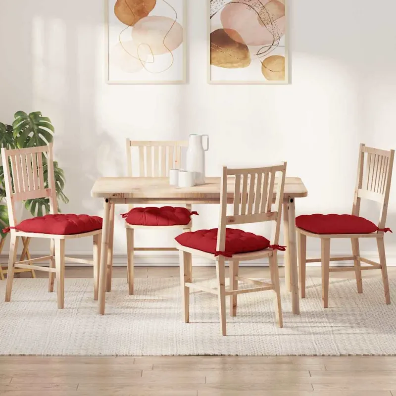 Sėdynių pagalvėlės 4 pcs Raudona 40 x 40 x 6 cm audinys