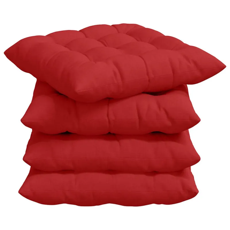 Sėdynių pagalvėlės 4 pcs Raudona 40 x 40 x 6 cm audinys
