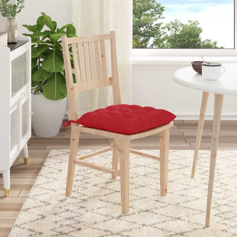 Sėdynių pagalvėlės 4 pcs Raudona 40 x 40 x 6 cm audinys