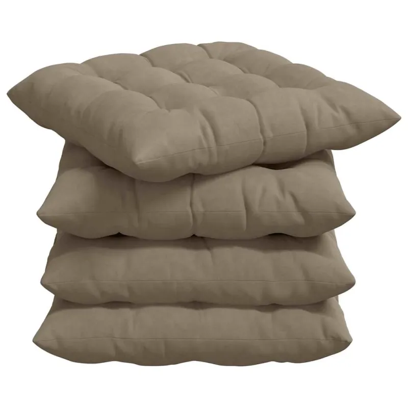 Sėdynių pagalvėlės 4 pcs Taupe 40 x 40 x 6 cm Mikropluoštas