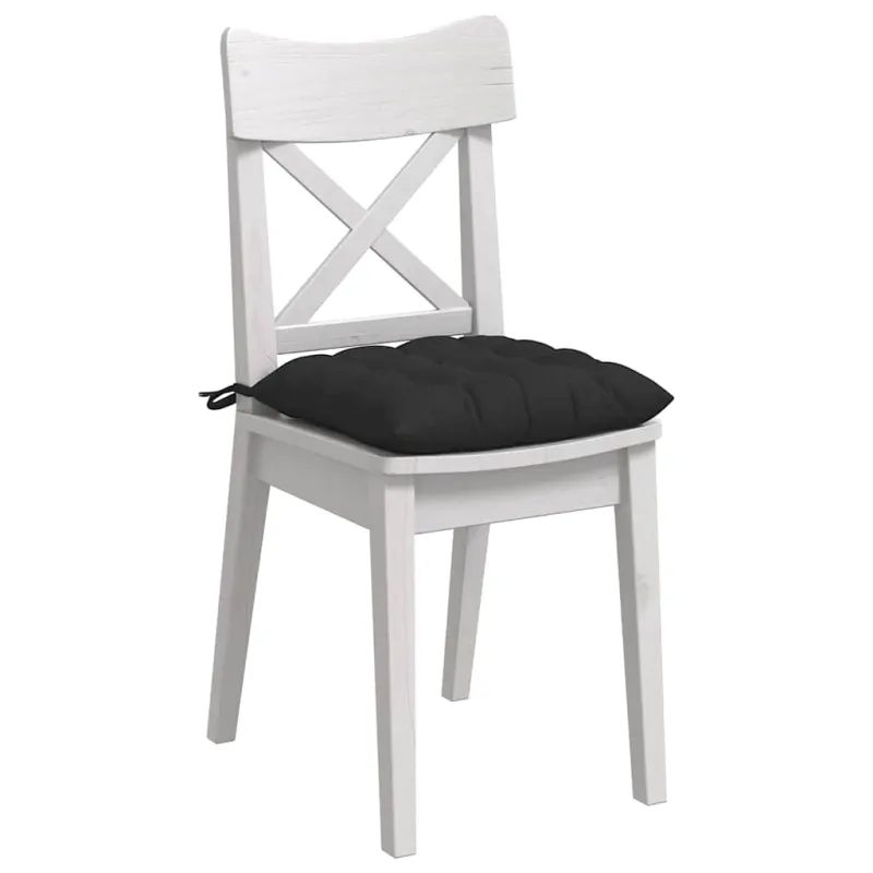 Sėdynių pagalvėlės 4 pcs Juoda 40 x 40 x 6 cm Mikropluoštas