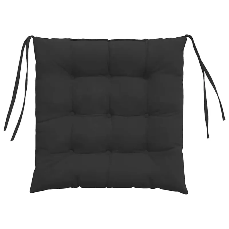Sėdynių pagalvėlės 4 pcs Juoda 40 x 40 x 6 cm Mikropluoštas