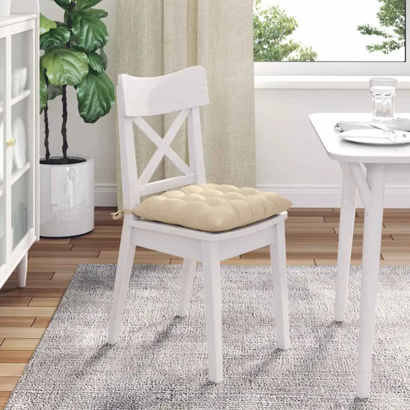 Sėdynių pagalvėlės 4 pcs Kreminė 40 x 40 x 6 cm Mikropluoštas