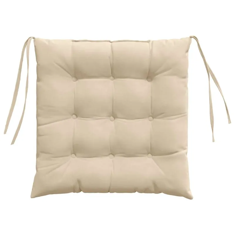 Sėdynių pagalvėlės 4 pcs Kreminė 40 x 40 x 6 cm Mikropluoštas
