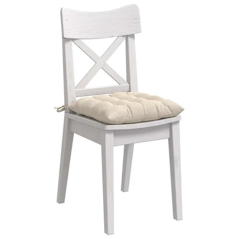 Sėdynių pagalvėlės 4 pcs Smėlio 40 x 40 x 6 cm Mikropluoštas
